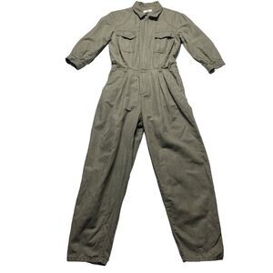 CLOSED Jumpsuit Overall Coverall Linen Cotton Blend Green Sz S